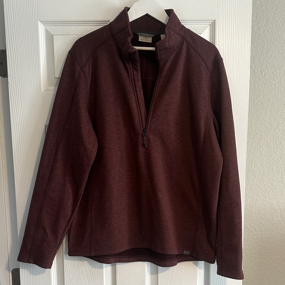 L.L. Bean Men's Burgundy Zip-Up Sweater
